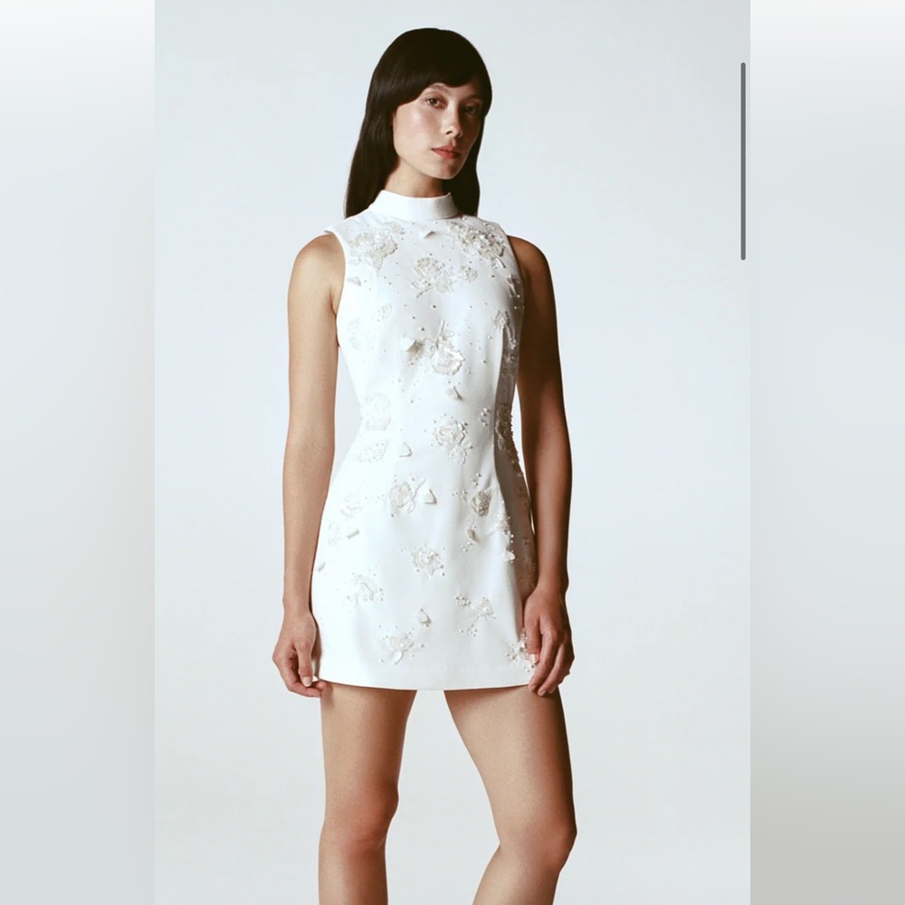 CLIO PEPPIATT Embellished stretch-crepe mini dress - Picture 2 of 6